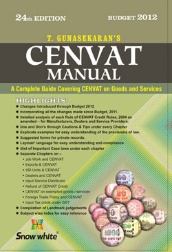 Buy CENVAT MANUAL Book Online Buy CENVAT MANUAL