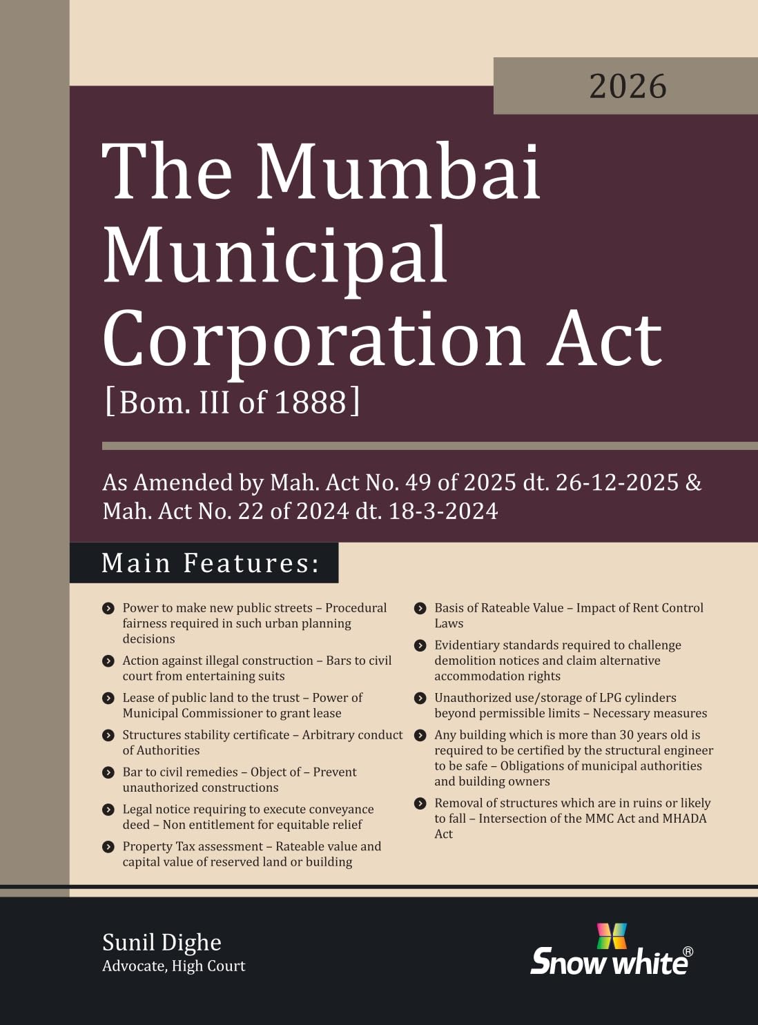 The Mumbai Municipal Corporation Act with Case Law