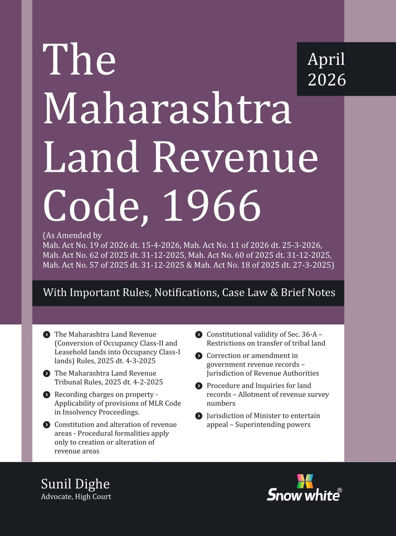The Maharashtra Land Revenue Code , 1966 with Rules , Notifications, Case Law and Brief Notes