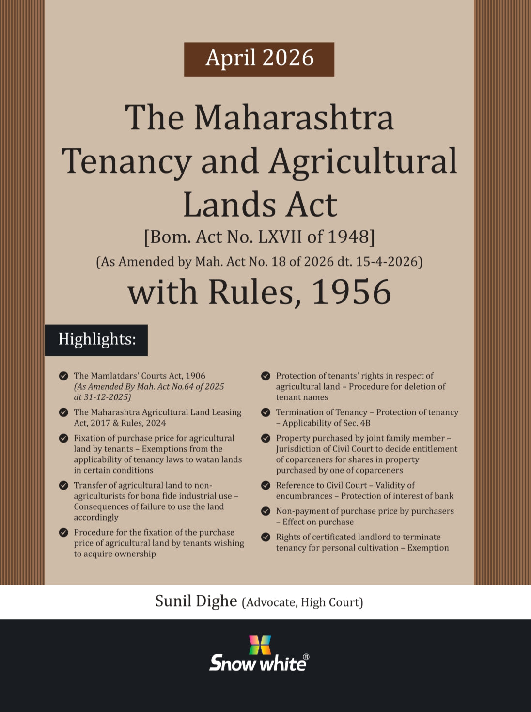 The Maharashtra Tenancy and Agricultural Lands Act and Rules ,1956