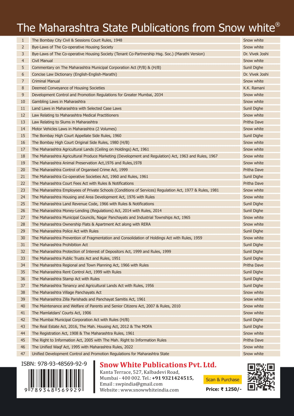 The Maharashtra Tenancy and Agricultural Lands Act and Rules ,1956