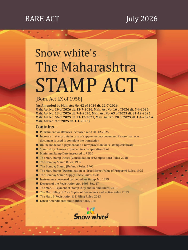 Snowwhite's The Maharashtra Stamp Act with Rules - Bare Act