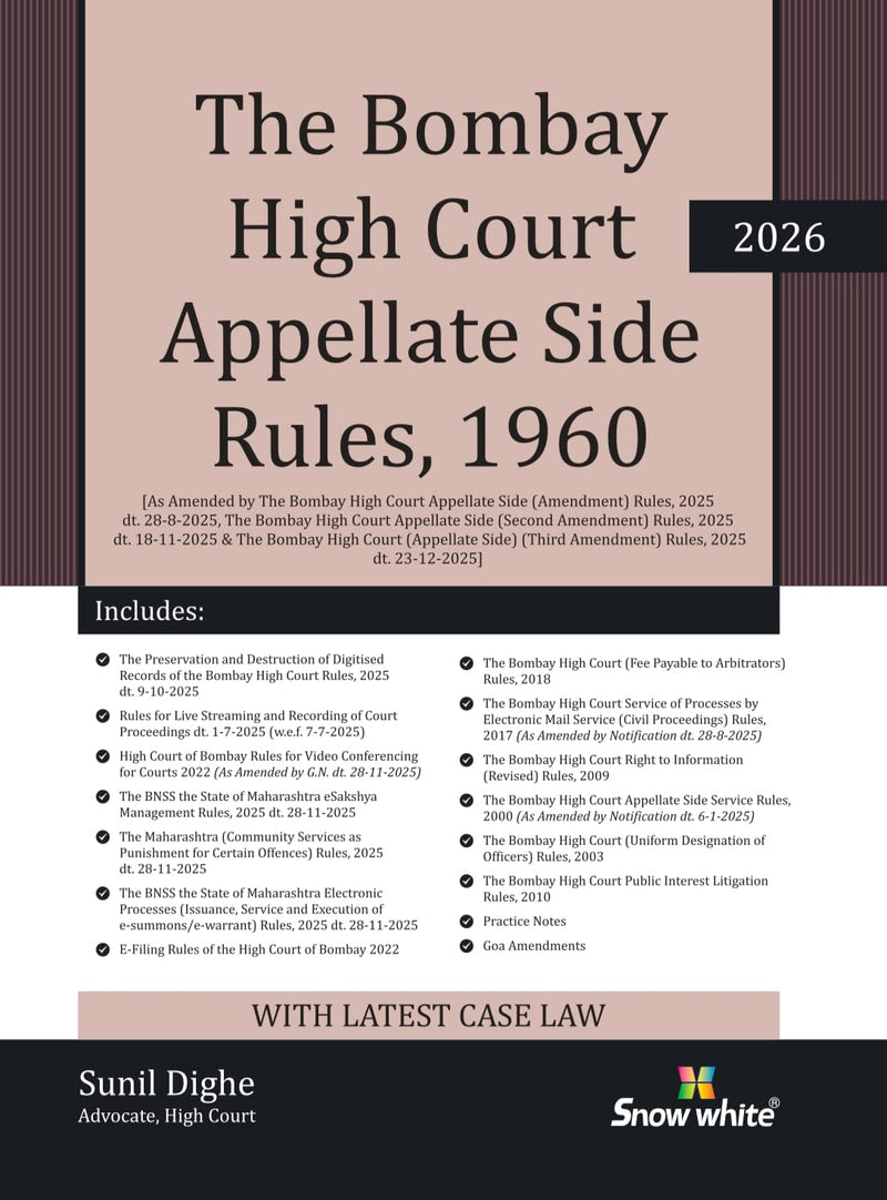 The Bombay High Court Appellate Side Rules ,1960 with Latest Case law