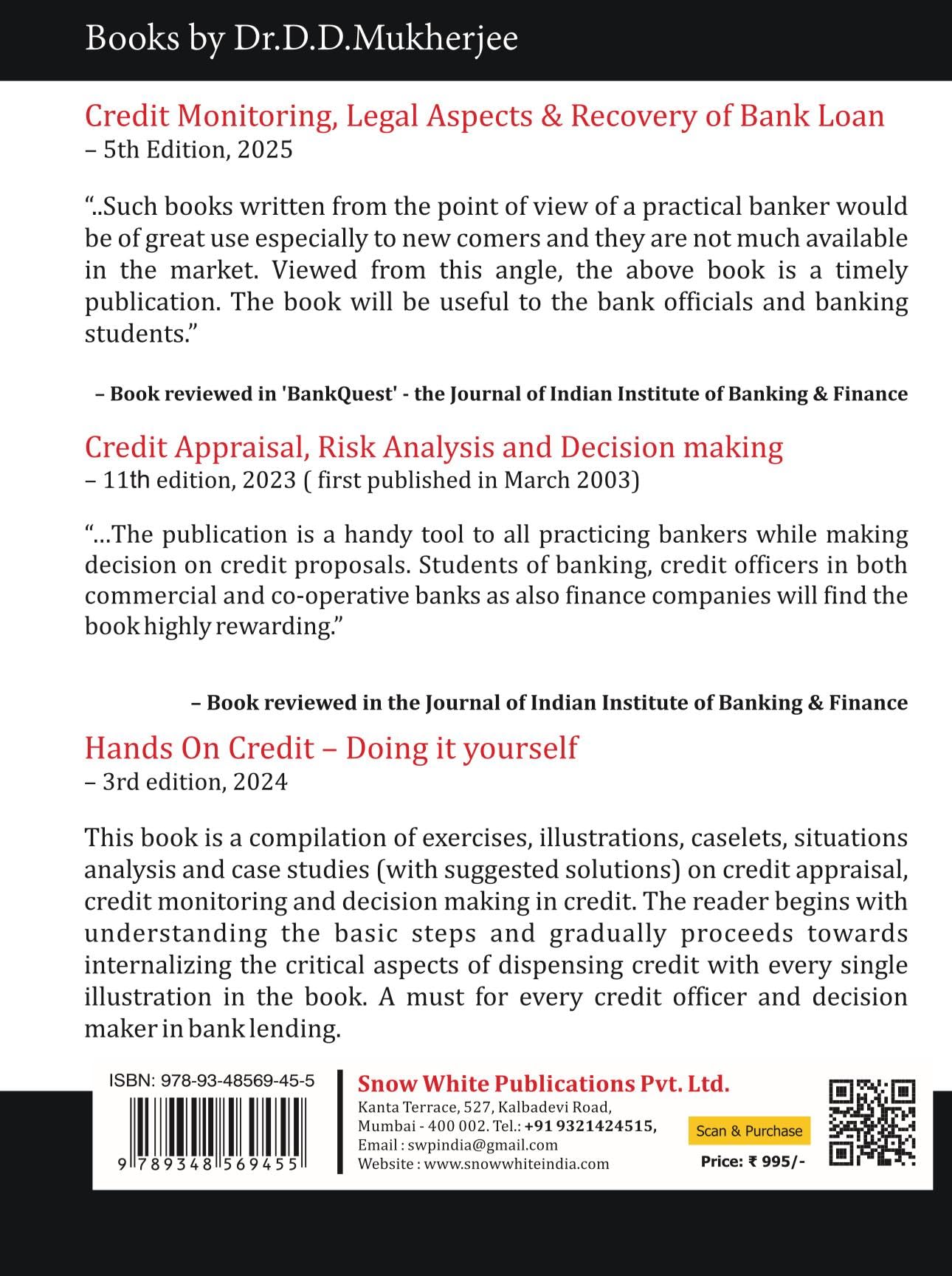 Dr DD Mukherjee's Credit Monitoring, Legal Aspects & Recovery Of Bank Loan- The Post Approval Credit Dynamics - 5th Revised Edition