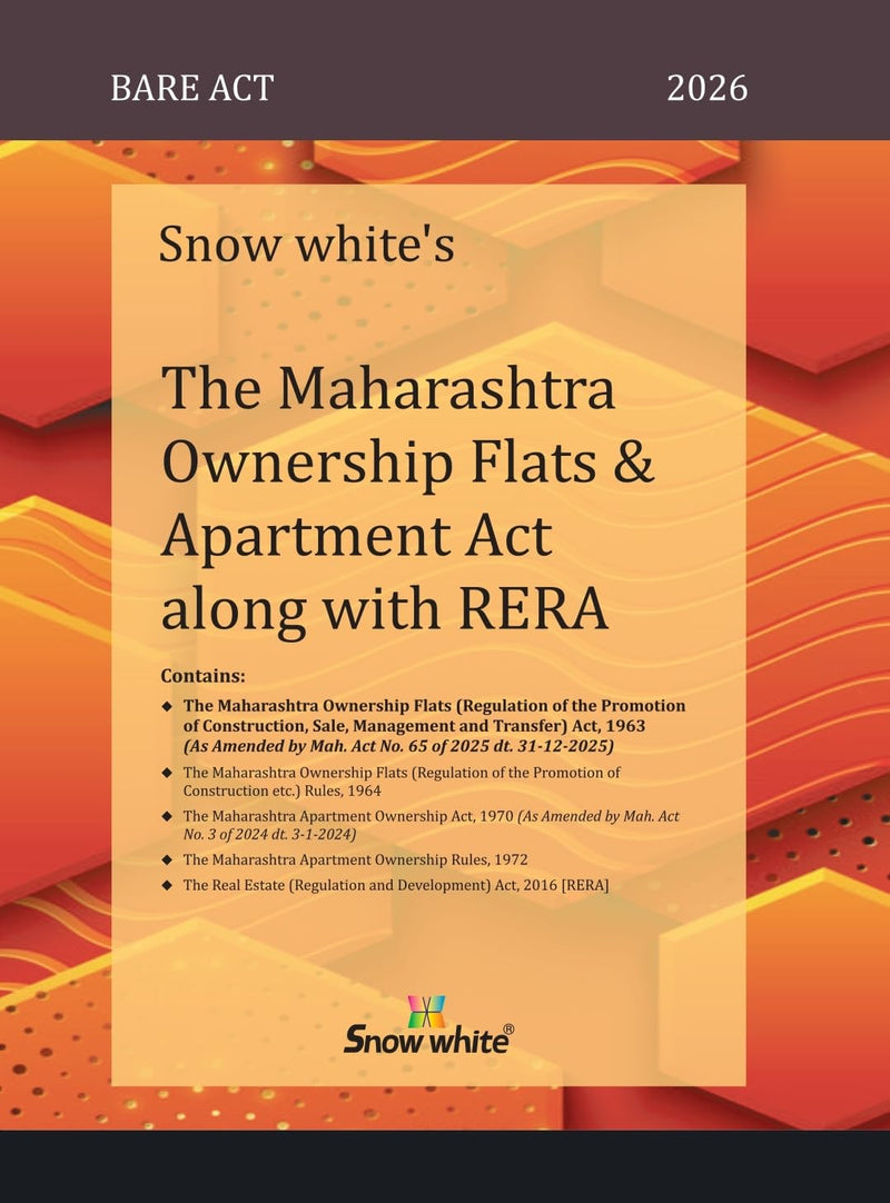 Snowwhite's The Maharashtra Ownership Flats (MOFA) & Apartment Act and Rules along with RERA - Bare Act